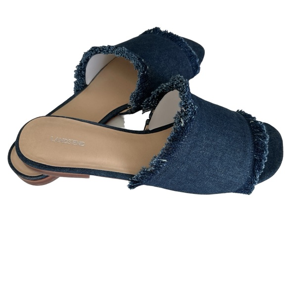 Land’s End denim slides Sz 11M.  Worn once. - Picture 1 of 7